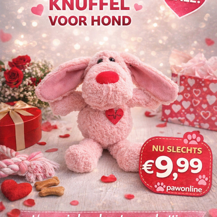 TRIXIE HOND VALENTIJN PLUCHE ROZE 28 CM