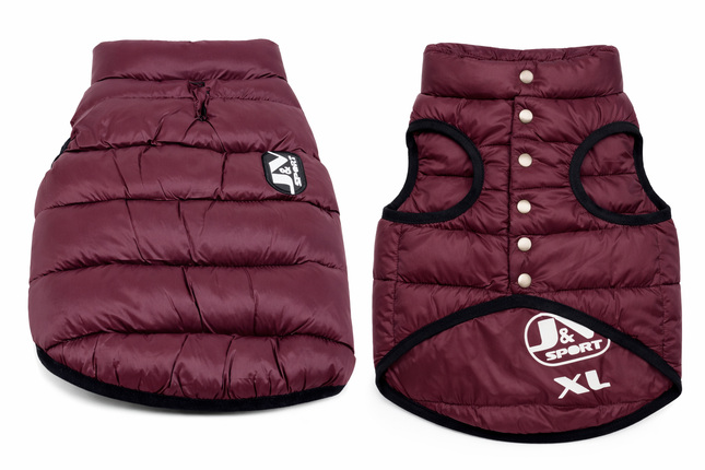 Jack&Vanilla hondenjas - bodywarmer - wind en waterdicht - maat XL - 45cm - paars/bordeaux - hondenbodywarmer