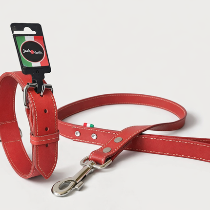 Jack & Vanilla leder halsband + riem Luxe