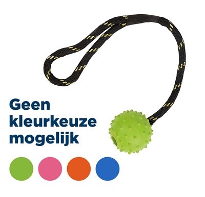 Happy Pet Tough Toys Floater Rubber Bal Touw Assorti