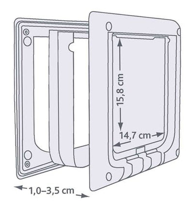 Trixie 4-Weg Kattenluik Elektromagnetisch Wit