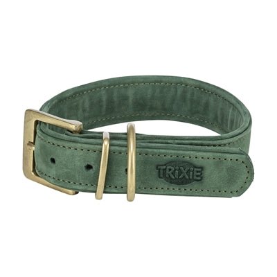 Trixie Halsband Hond Pure Leer Saliegroen