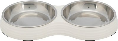 Trixie Voerbak Kat Dubbel Melamine / Rvs Wit